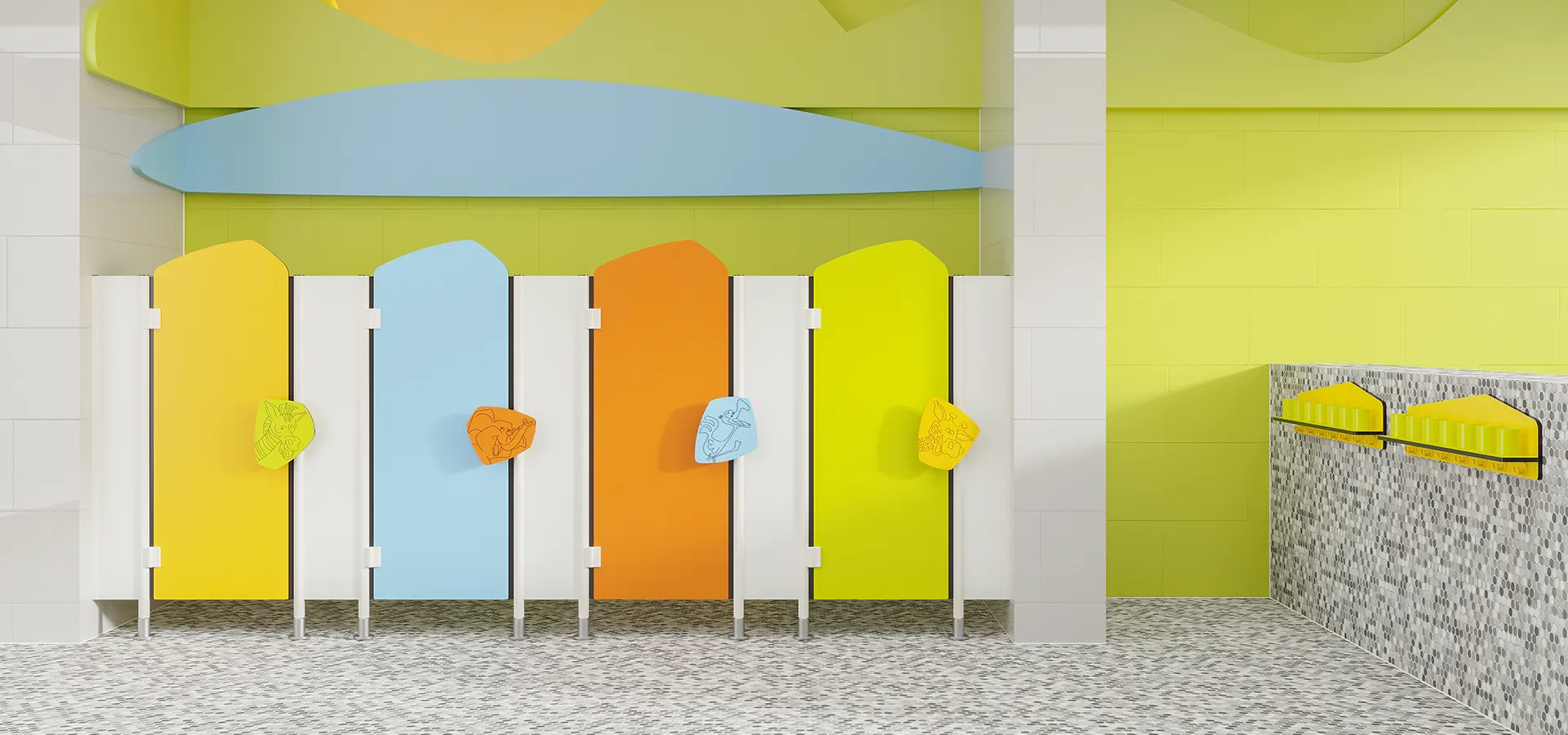 WC partitions for Kindergartens