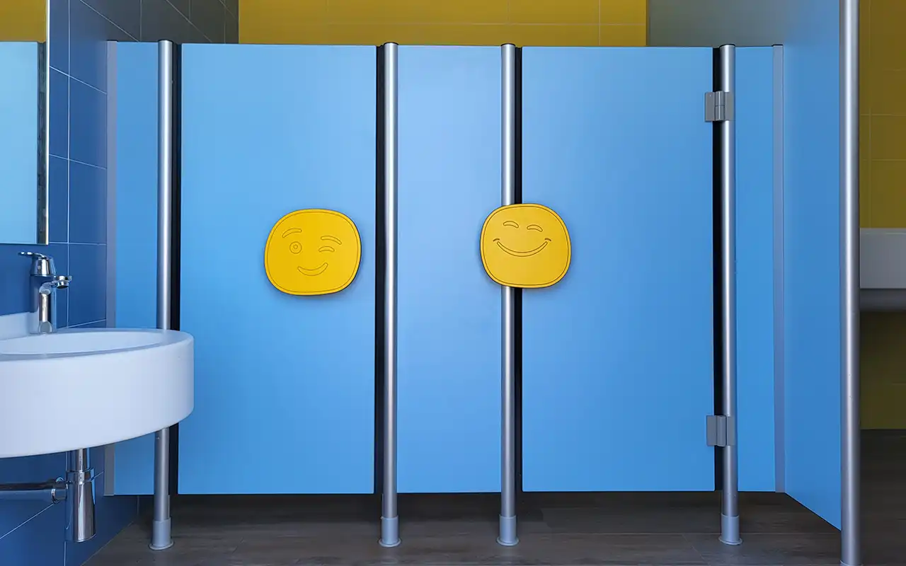 Pareti divisorie per WC per bambini. Perfettamente studiate per soddisfare le esigenze dei piccoli ospiti.